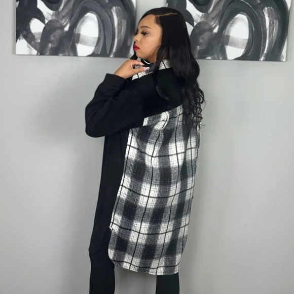 Boutique Brand NWT Corduroy And Plaid Shacket Dress - Picture 10 of 10